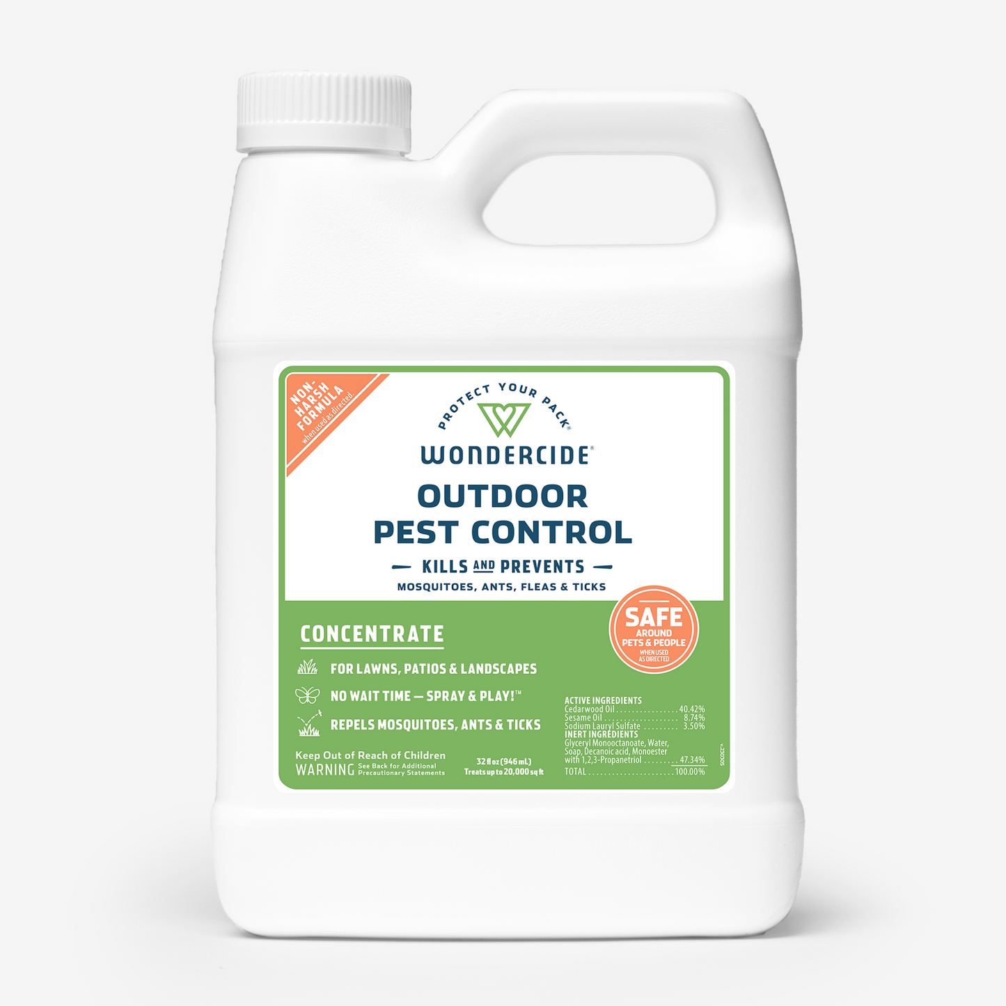 Outdoor Pest Control Concentrate for Yard + Garden with Natural Essential Oils