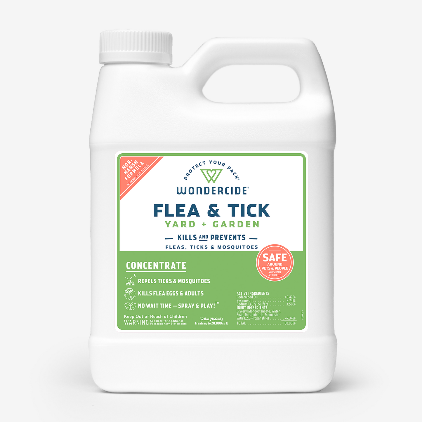 Flea & Tick Concentrate for Yard + Garden with Natural Essential Oils - 32 oz