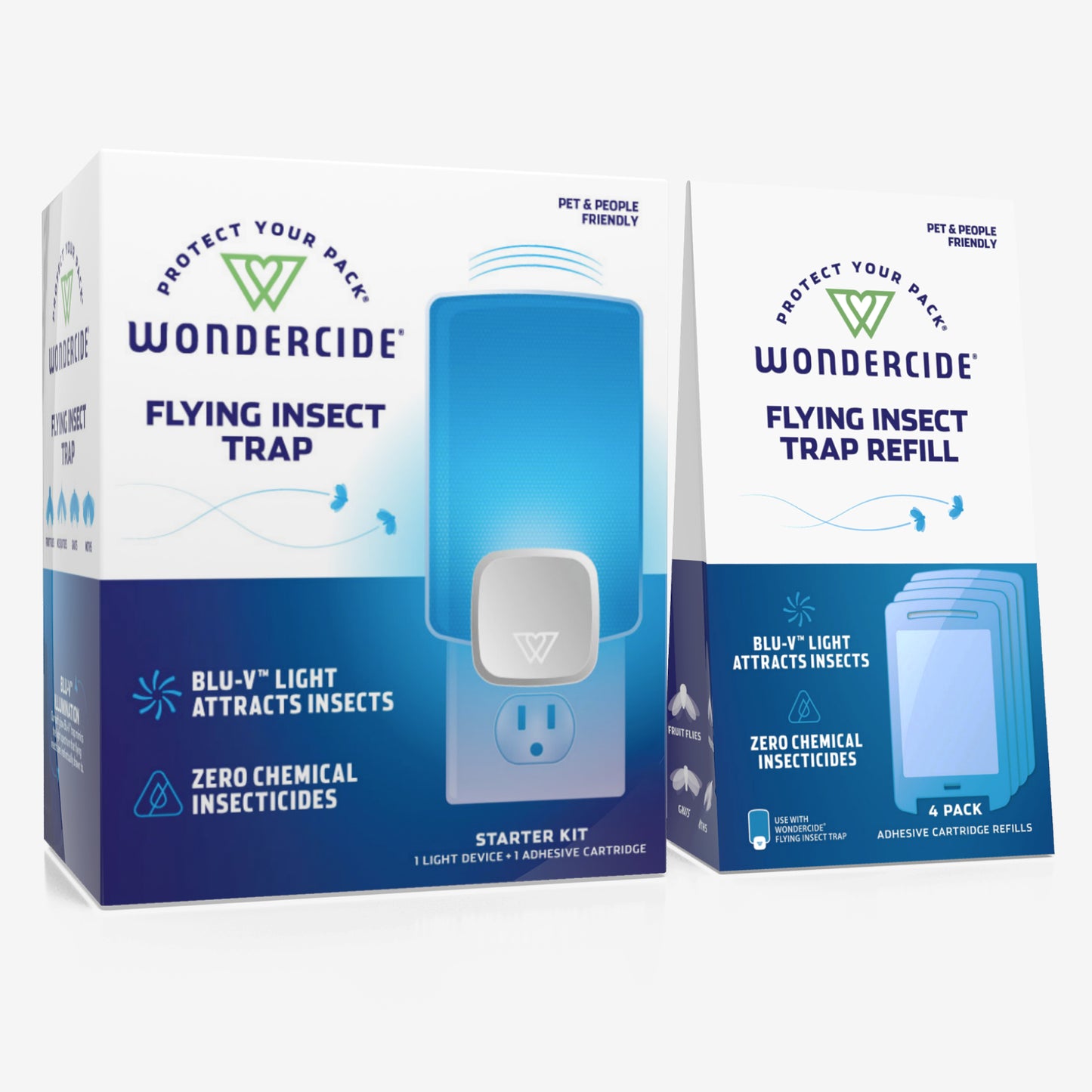 Wondercide - Flying Insect Trap Starter Kit - Indoor Bug Catcher for Fruit  Flies, Gnats, Moths, and Mosquitoes - 1 Plug-in Light and 1 Cartridge