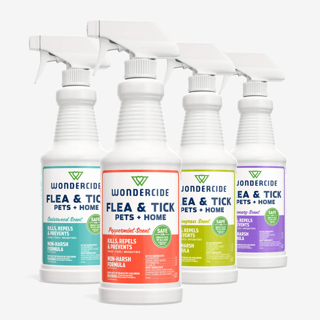 The full lineup of Wondercide Flea & Tick Pets and home sprays