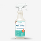 The 16 oz. Wondercide spray offers plant-powered pest protection with cedarwood scent, designed to kill, repel, and prevent fleas and ticks. Safe for dogs and cats, it contains no harsh chemicals and uses natural essential oils. Comes in a white spray bottle with a white background.