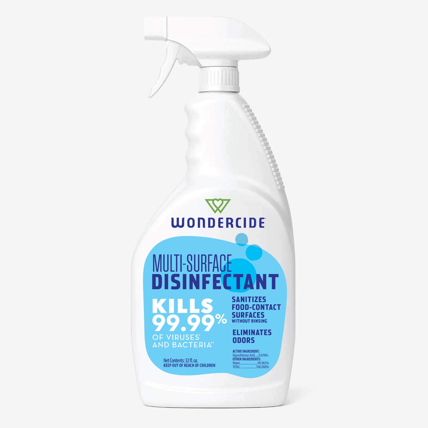 Wondercide multi-surface disinfectant spray bottle on a white background
