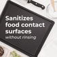 Sanitizes food contact surfaces without rinsing