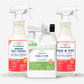 Introducing Wondercides Pest Protection Kit with Natural Essential Oils: three powerful bottles to keep spaces critter-free. Includes Indoor Pest Control with peppermint scent and Flea & Tick sprays for yard and home, all with essential safety info and usage guidelines for effective results.