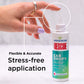 A person holds a dropper above a bottle of Wondercide RESCUE™ Ear Drops for Dogs & Cats—perfect for soothing ear irritations—with the text “Flexible & Accurate Stress-free application” displayed in the foreground.