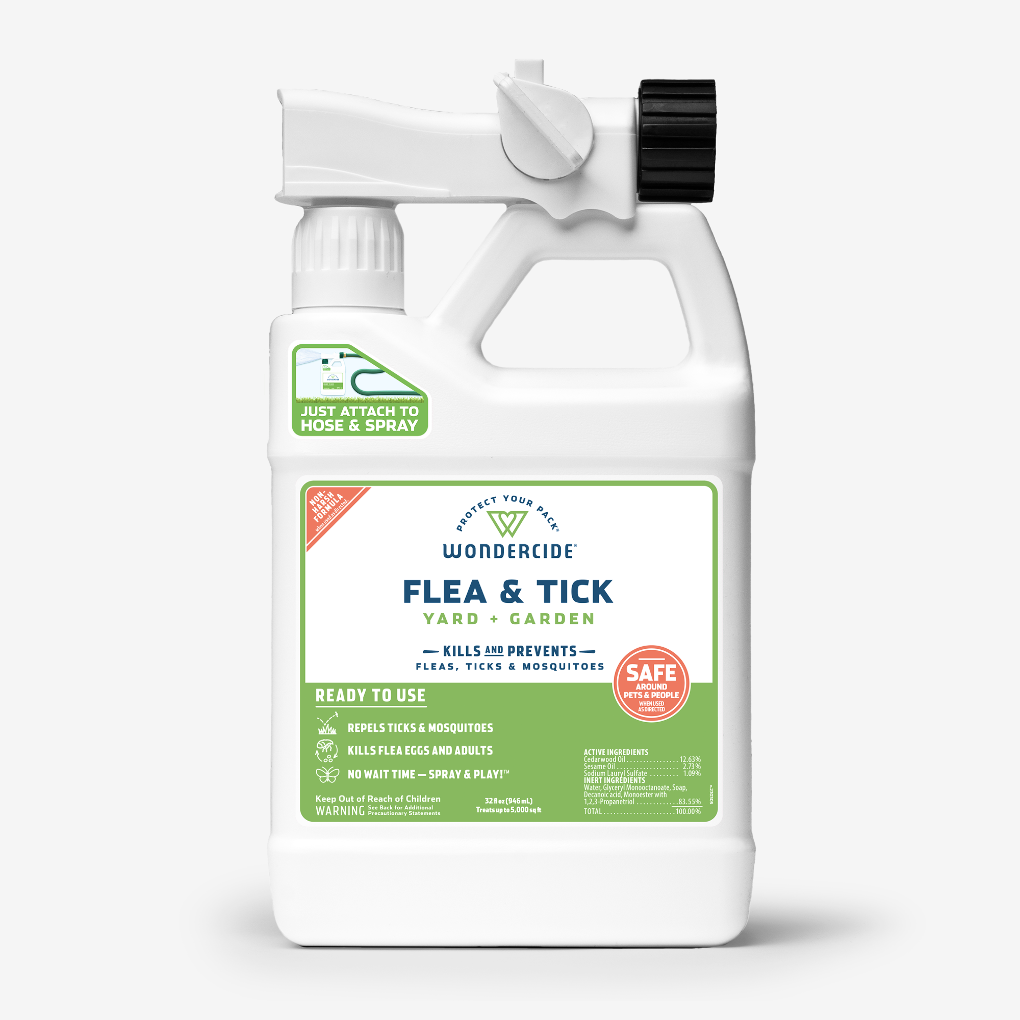 Ready-to-Use Flea & Tick Spray for Yard + Garden with Natural Essential Oils