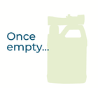 Animated image of a Wondercide Ready-to-Use Outdoor Mosquito Spray jug with the text Once empty... changing to Recycle me!, next to the jug—great for repurposing after use into a spray for pest protection against fleas and mosquitoes.